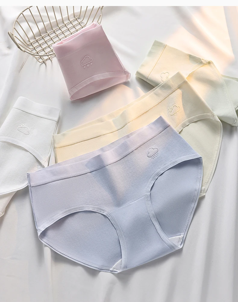 7Pcs Week Pants Cotton Women Panties Breathable Solid Underwear Cute Girls Briefs Soft Underpants Sexy Low Waist Female Lingerie