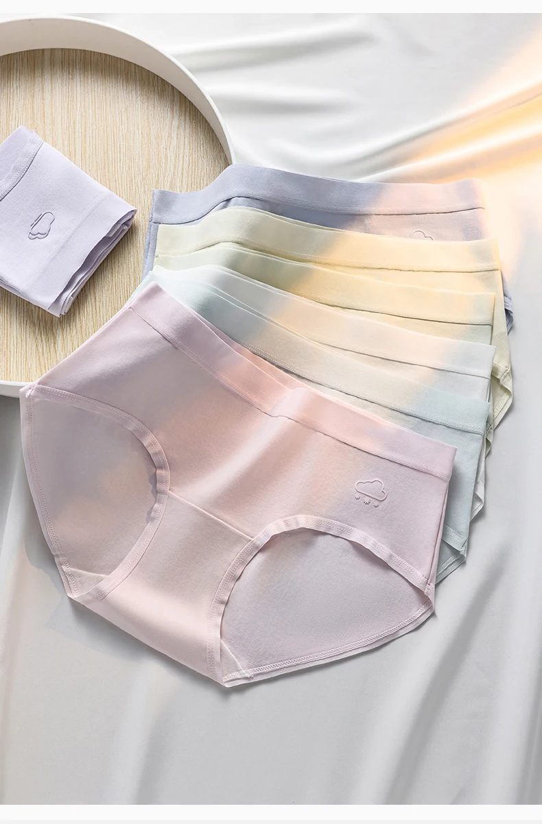 7Pcs Week Pants Cotton Women Panties Breathable Solid Underwear Cute Girls Briefs Soft Underpants Sexy Low Waist Female Lingerie