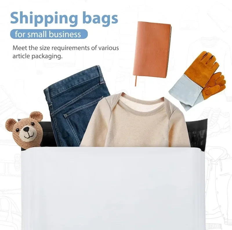 50pcs Solid White Poly Shipping Bag Mailers Mail Courier Bag PE Plastic Express Envelope Storage Bags Self Seal Packing Pouch