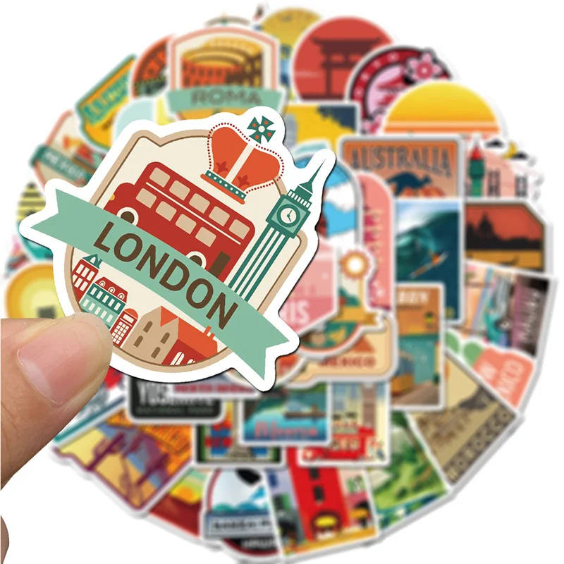 50PCS Summer Surfing Hawaii Sea Beach Stickers Vinyl Sticker Nostalgia Laptop Guitar Luggage Graffiti Motorcycle Stickers Decals