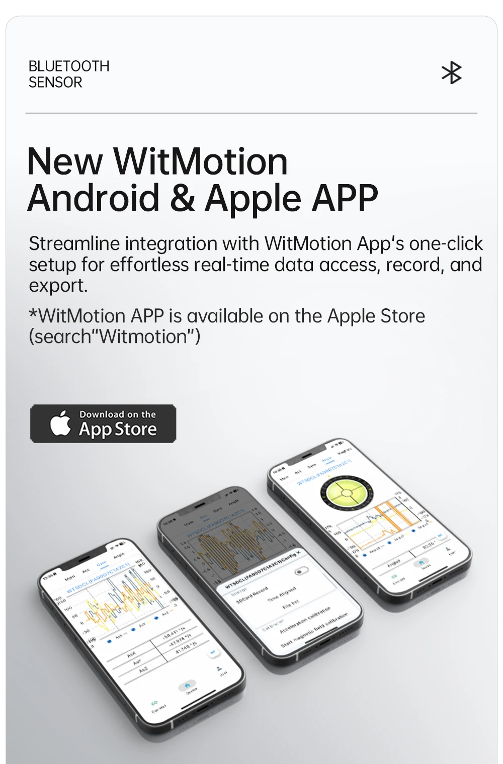 WitMotion WT901BLECL BLE 5.0 Low-Power Accelerometer,9-axis Gyroscope+Angle(XY 0.05° Accuracy)+Magnetometer with Kalman Filter