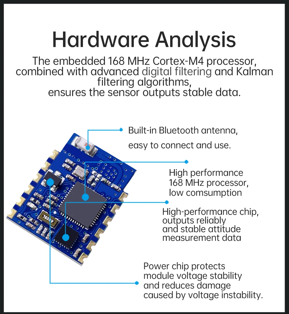 WitMotion WT901BLECL BLE 5.0 Low-Power Accelerometer,9-axis Gyroscope+Angle(XY 0.05° Accuracy)+Magnetometer with Kalman Filter