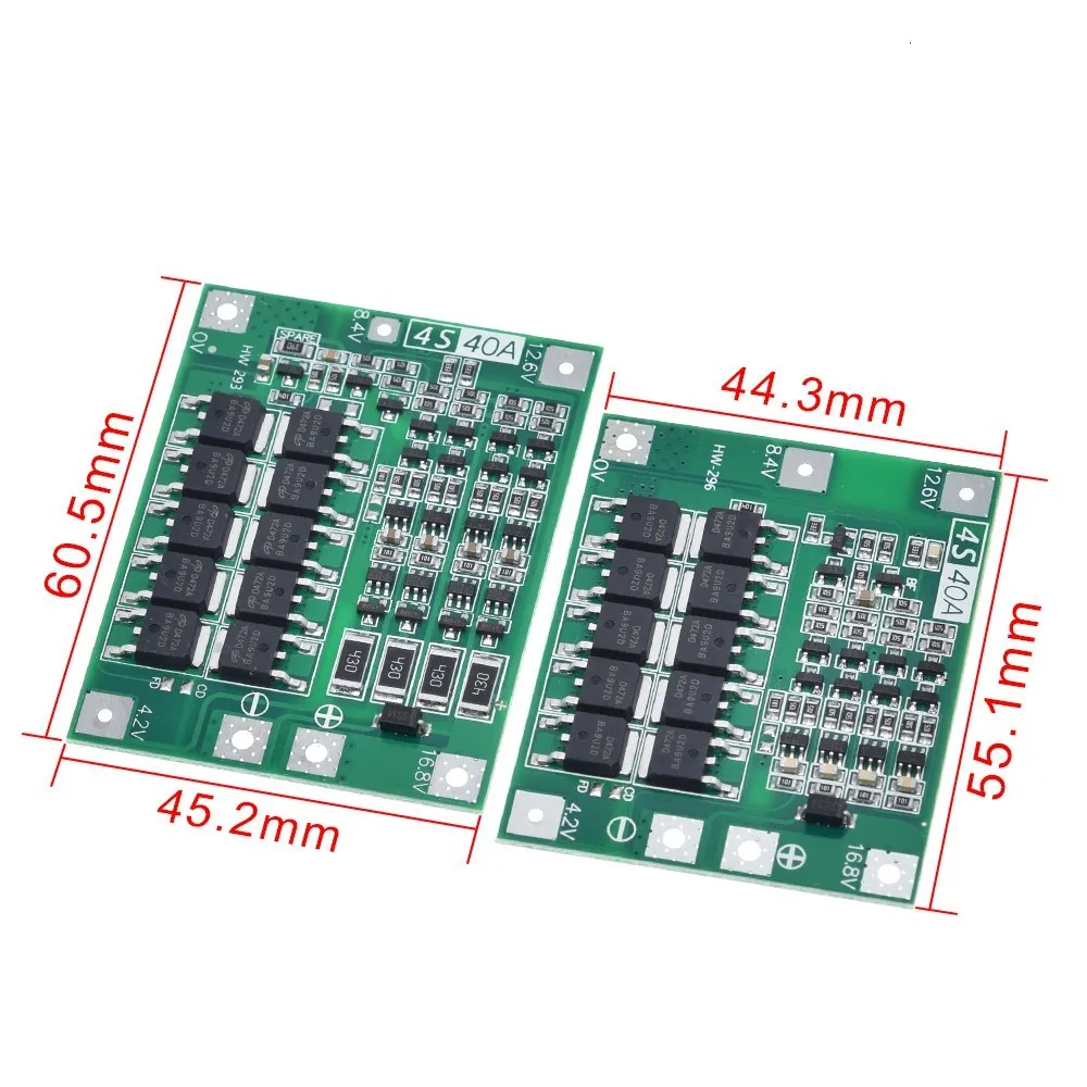 TZT 3S 4S 40A 60A Li-ion Lithium Battery Charger Protection Board 18650 BMS For Drill Motor 11.1V 12.6V/14.8V 16.8V With Balance