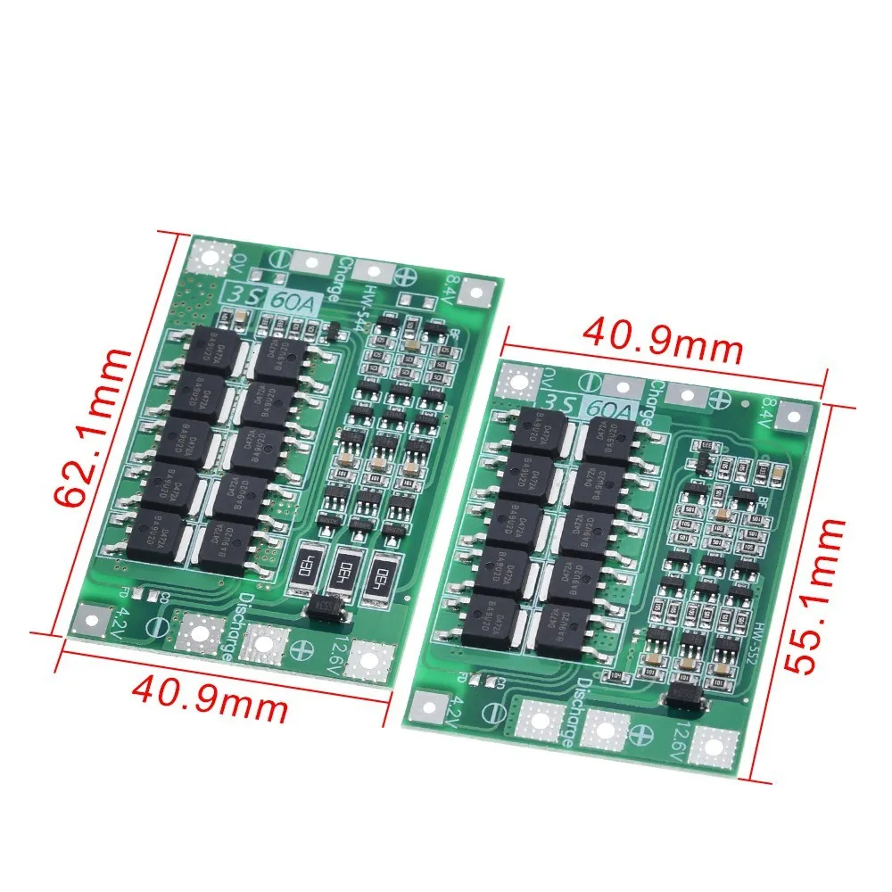 TZT 3S 4S 40A 60A Li-ion Lithium Battery Charger Protection Board 18650 BMS For Drill Motor 11.1V 12.6V/14.8V 16.8V With Balance