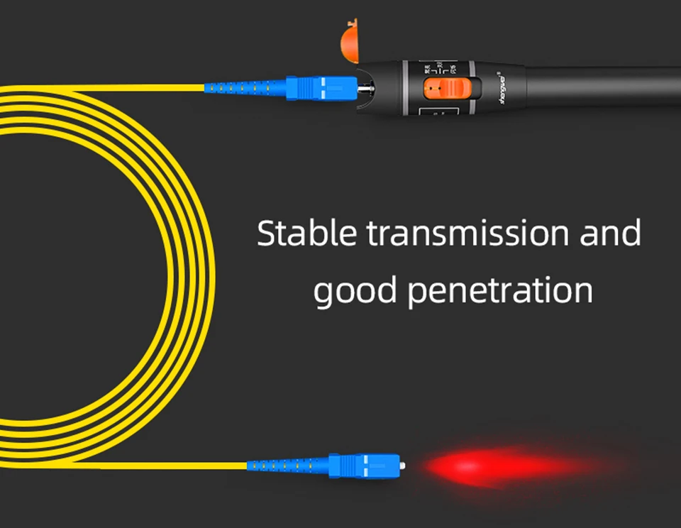ONTi 10mW Visual Fault Locator Fiber Optic Cable Tester 30mw Red Laser Light 5-30KM Pen Type Visual Fault Locator SC/FC/ST