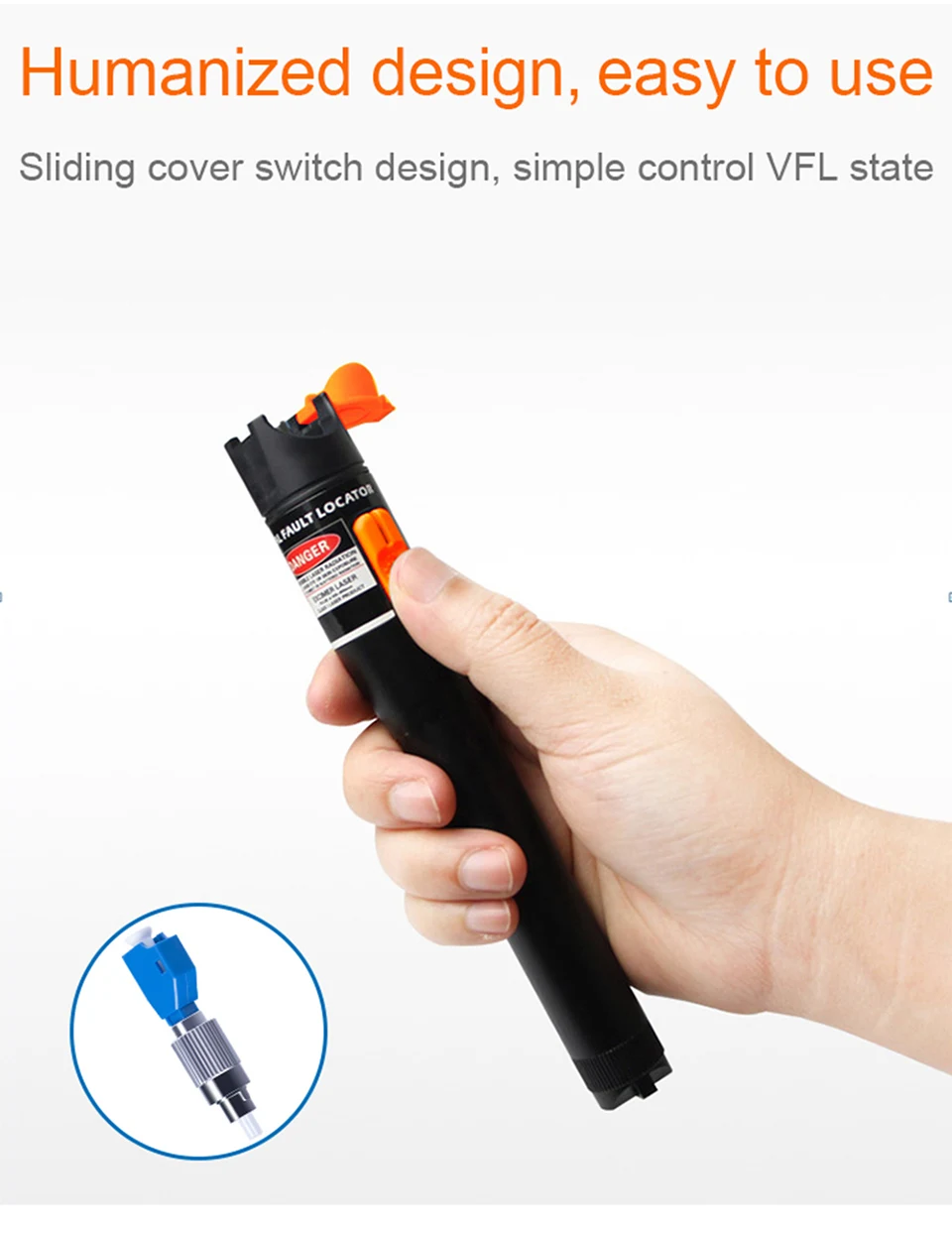 ONTi 10mW Visual Fault Locator Fiber Optic Cable Tester 30mw Red Laser Light 5-30KM Pen Type Visual Fault Locator SC/FC/ST