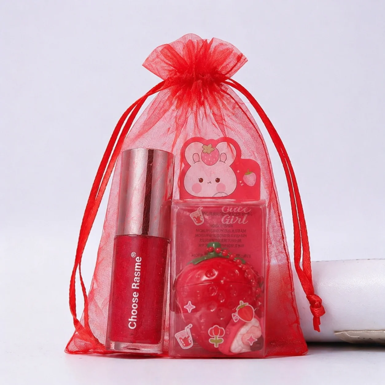 Random Shipping 1PC Strawberry Lip Gloss Lipstick, Christmas Holiday Gift, Moisturizing Anti Crack Long Lasting Lip Balm