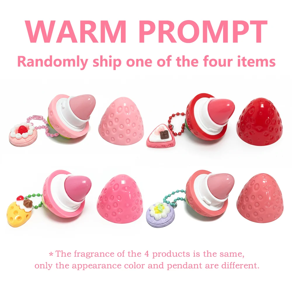 Random Shipping 1PC Strawberry Lip Gloss Lipstick, Christmas Holiday Gift, Moisturizing Anti Crack Long Lasting Lip Balm