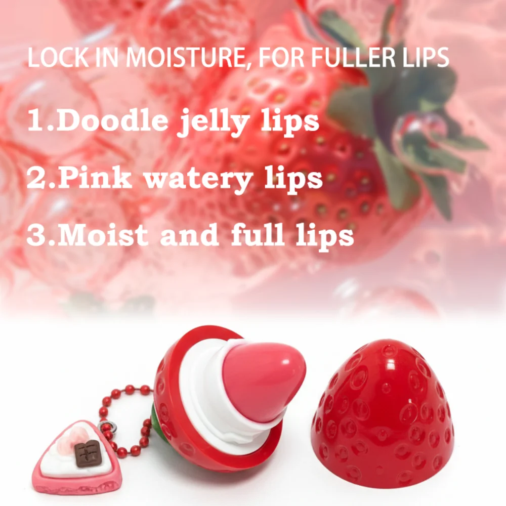 Random Shipping 1PC Strawberry Lip Gloss Lipstick, Christmas Holiday Gift, Moisturizing Anti Crack Long Lasting Lip Balm