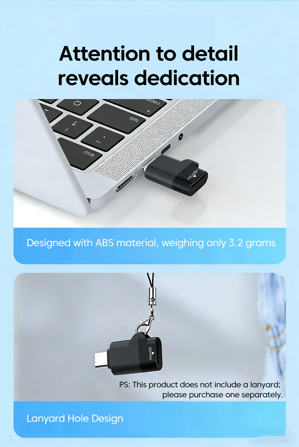 Type-C 3.0 Mini TF Card Reader External Storage Memory Card Adapter For iPhone 17 16 Laptop MacBook USB C 3.0 2.0 TF Cardreader