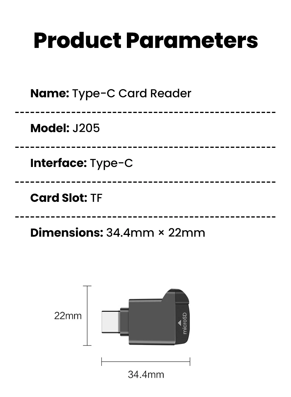 Type-C 3.0 Mini TF Card Reader External Storage Memory Card Adapter For iPhone 17 16 Laptop MacBook USB C 3.0 2.0 TF Cardreader