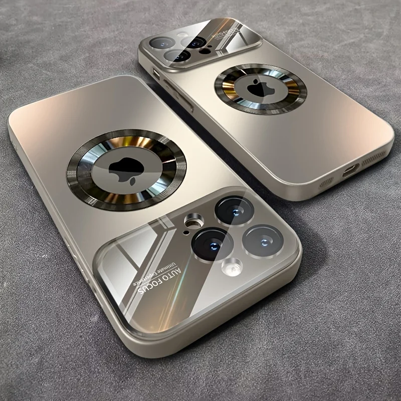 New Luxury Glass Camera for Magesafe Magnetic Wireless Charge Case for IPhone 17 13 12 11 Pro Max 16 15 14 Plus Shockproof Cover