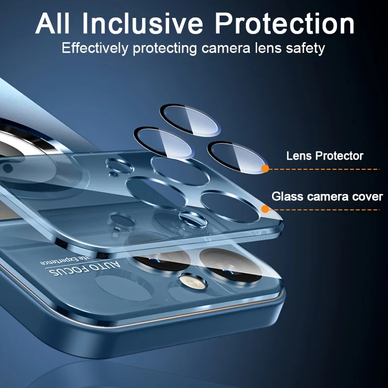 New Luxury Glass Camera for Magesafe Magnetic Wireless Charge Case for IPhone 17 13 12 11 Pro Max 16 15 14 Plus Shockproof Cover