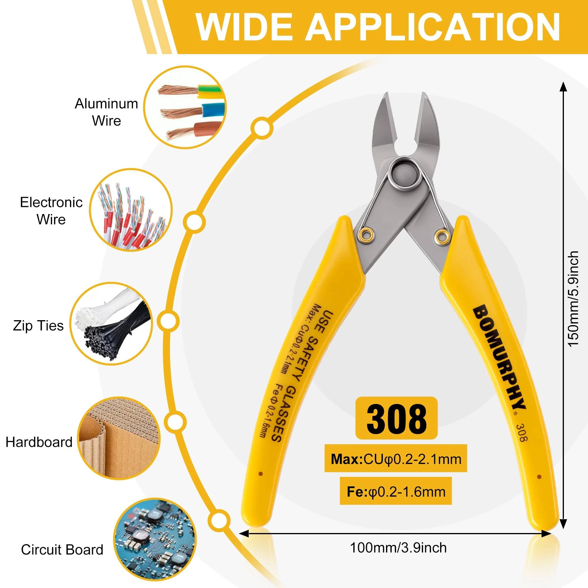 Bomurphy Wire Cutting Tool with Spring – Flush Cutters for Jewelry Making, Toy Models, Electronics, Craft Wire,