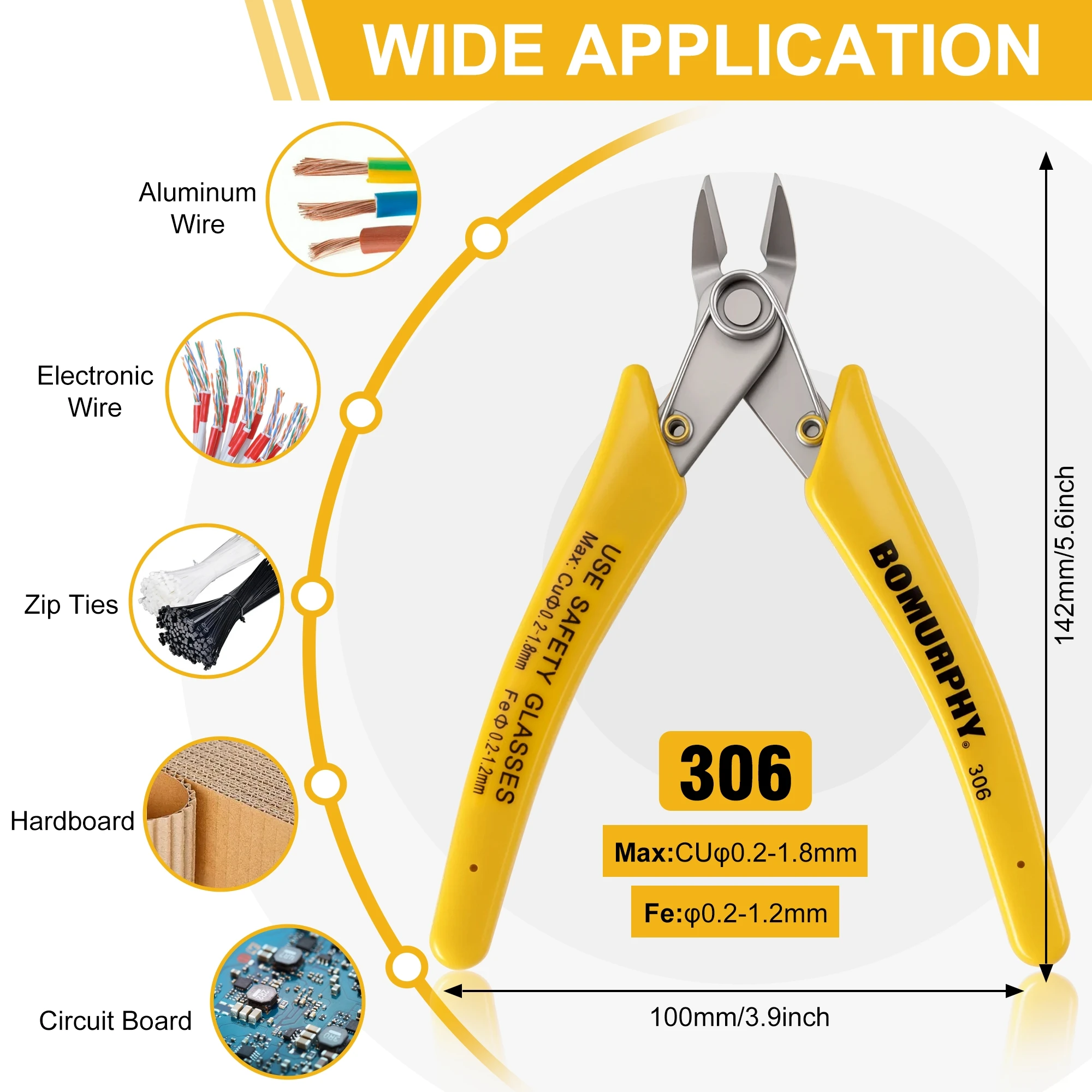 Bomurphy Wire Cutting Tool with Spring – Flush Cutters for Jewelry Making, Toy Models, Electronics, Craft Wire,