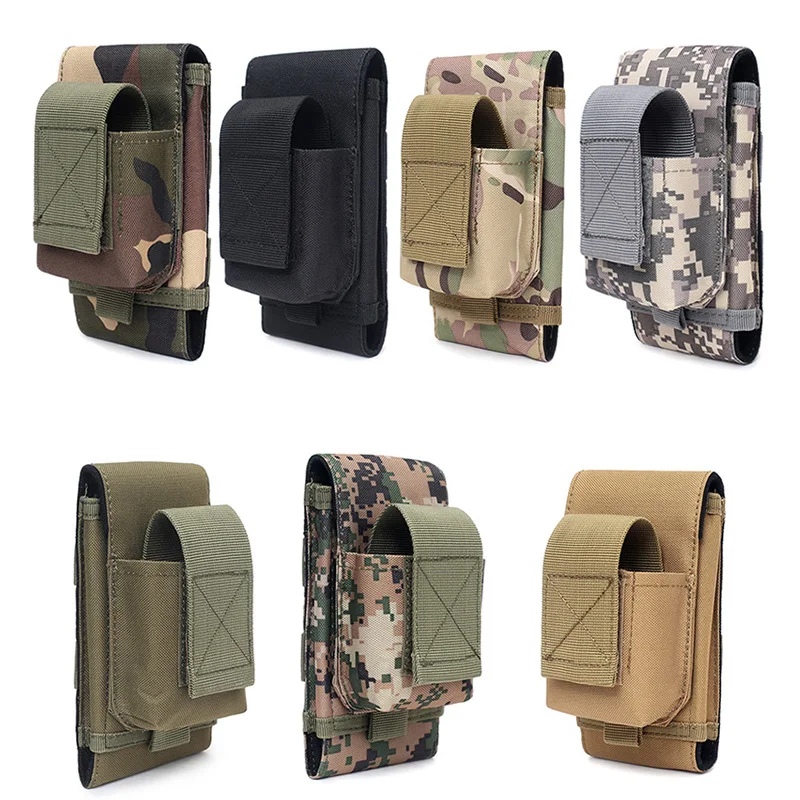 Double Molle Laser Cell Phone Pouch Tactical Belt EDC Pouch Holder Waist Accessories Bag Outdoor Camping Mobile Phone Pack Bag