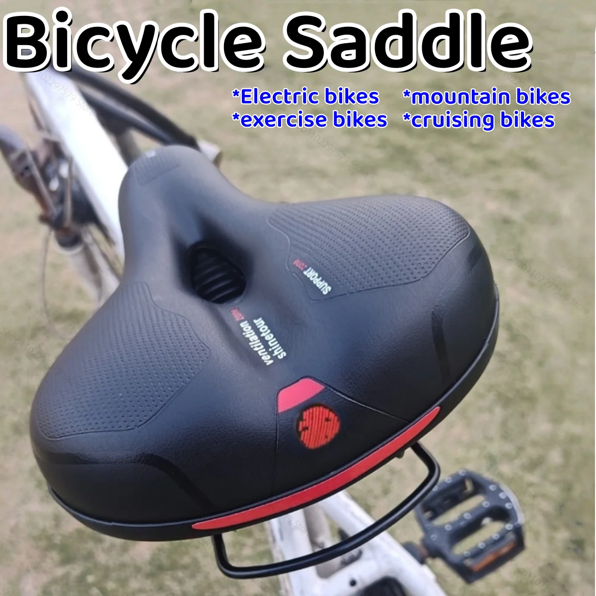 Women's Men's Dual Shock Absorbing Bike Seat, Comfortable Thickened Super Soft Mountain Bike Seat, Universal Bicycle Accessories