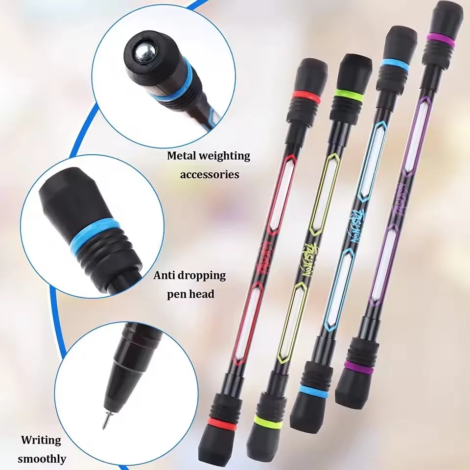4/1Pcs Spinning Pen Rolling Finger Rotating Pen Gaming Trick Pen Stress Releasing Brain Training Toys for Kids Adults Students