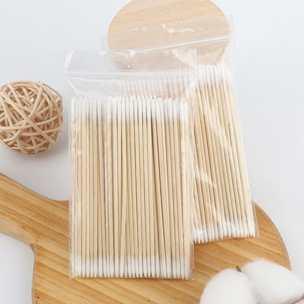 100/300/500/700/900Pcs Double Tip Headed Cotton Swabs ,For Tattooed Eyebrows Beauty Makeup Tools For Wiping, Nail Polish Wiping
