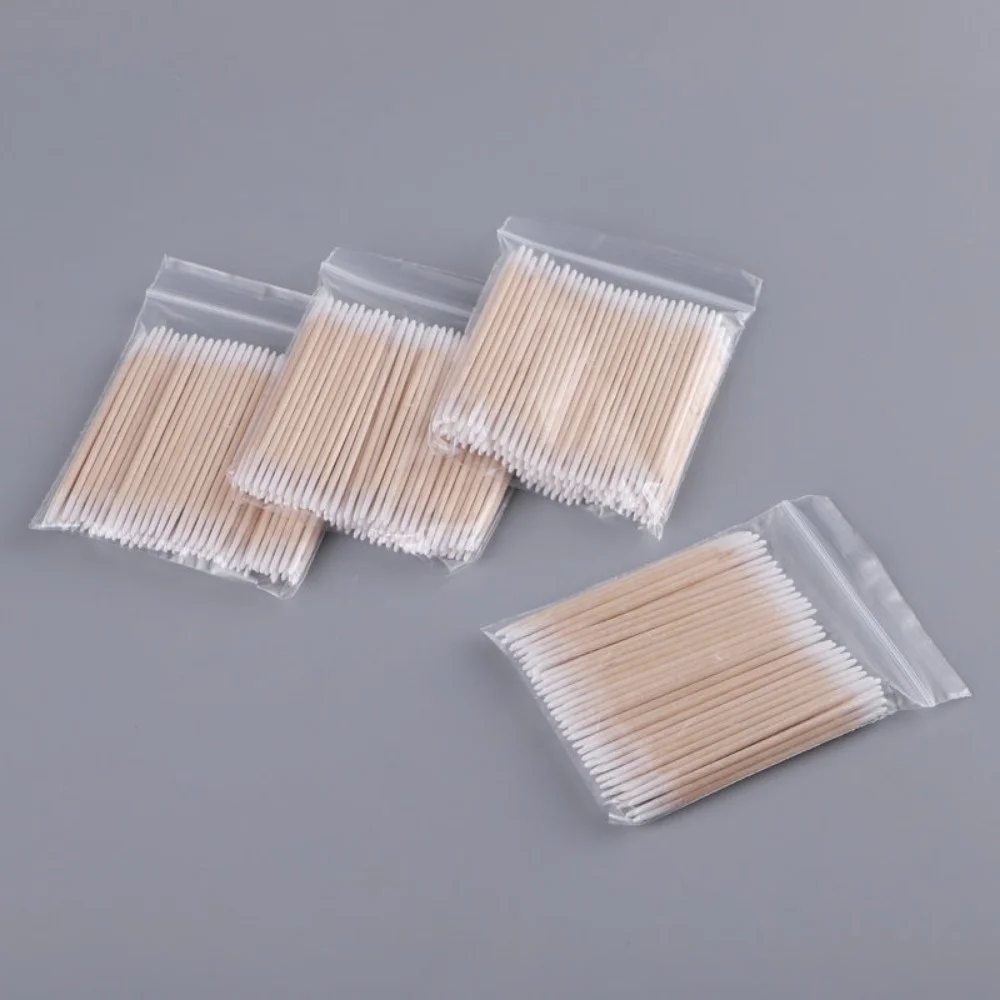 100/300/500/700/900Pcs Double Tip Headed Cotton Swabs ,For Tattooed Eyebrows Beauty Makeup Tools For Wiping, Nail Polish Wiping