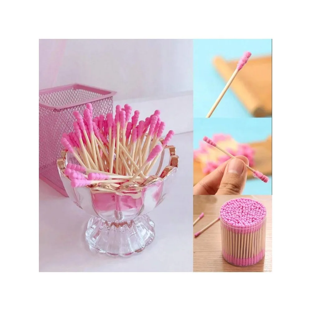 100/300/500/700/900Pcs Double Tip Headed Cotton Swabs ,For Tattooed Eyebrows Beauty Makeup Tools For Wiping, Nail Polish Wiping
