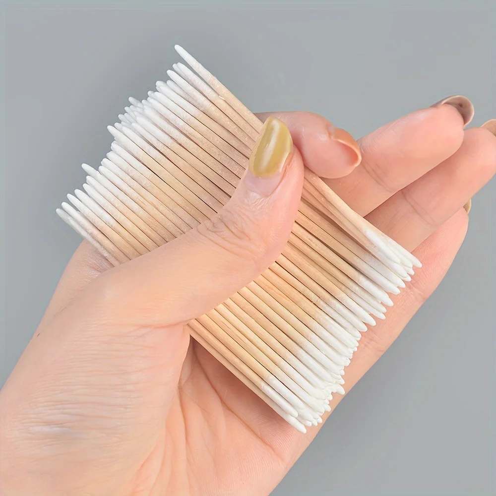 100/300/500/700/900Pcs Double Tip Headed Cotton Swabs ,For Tattooed Eyebrows Beauty Makeup Tools For Wiping, Nail Polish Wiping