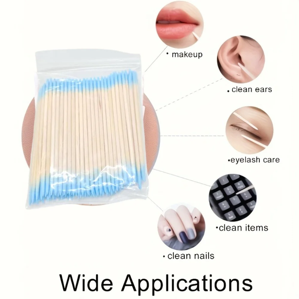 100/300/500/700/900Pcs Double Tip Headed Cotton Swabs ,For Tattooed Eyebrows Beauty Makeup Tools For Wiping, Nail Polish Wiping