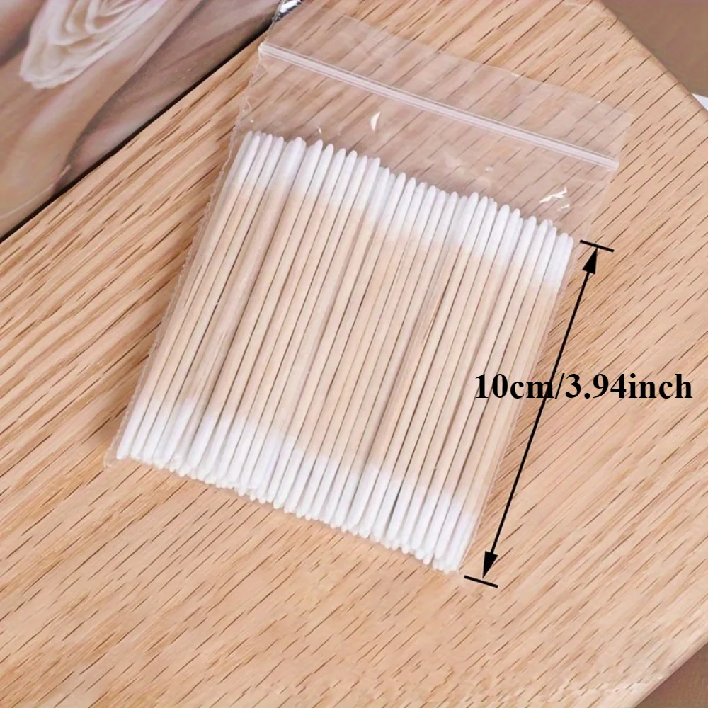 100/300/500/700/900Pcs Double Tip Headed Cotton Swabs ,For Tattooed Eyebrows Beauty Makeup Tools For Wiping, Nail Polish Wiping
