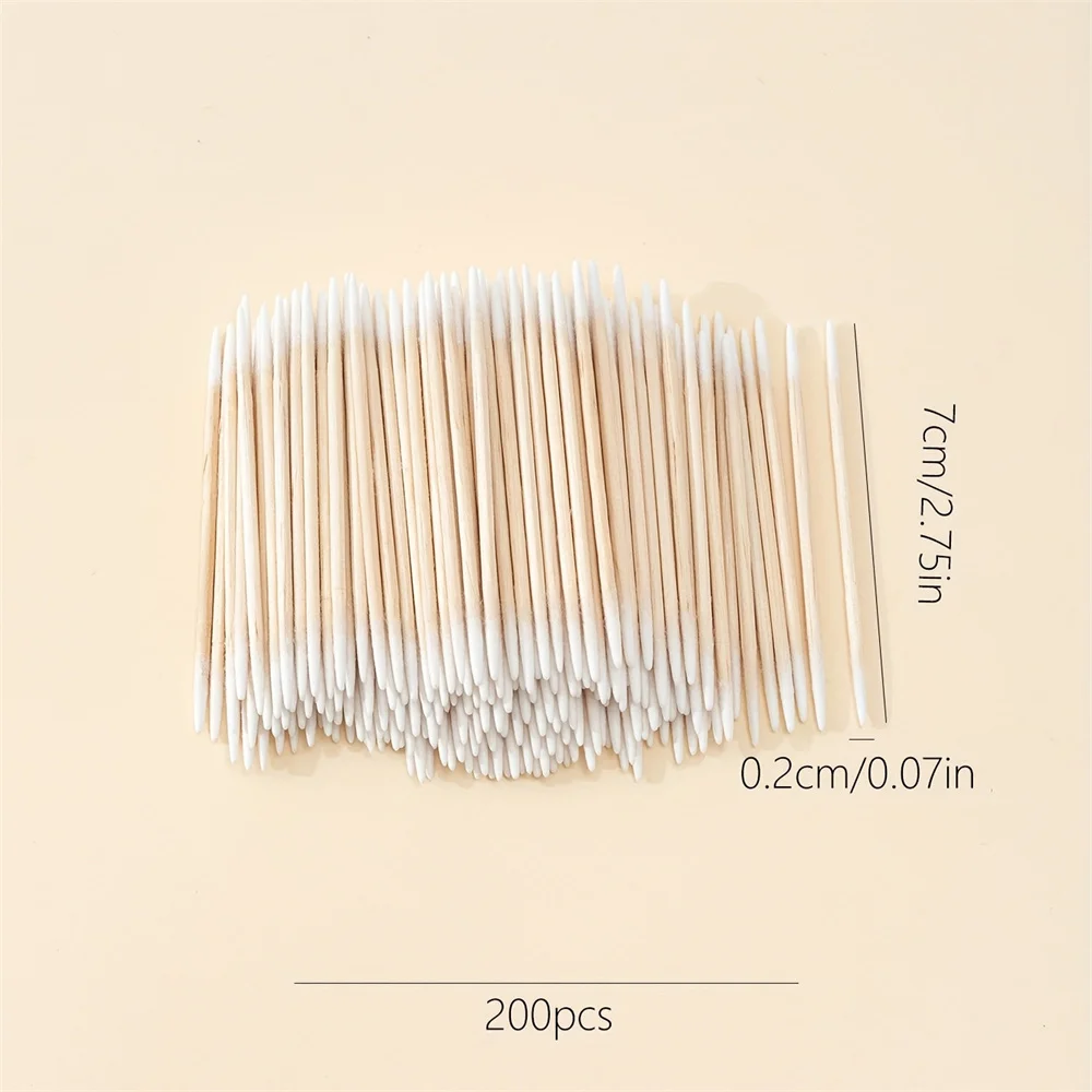 100/300/500/700/900Pcs Double Tip Headed Cotton Swabs ,For Tattooed Eyebrows Beauty Makeup Tools For Wiping, Nail Polish Wiping