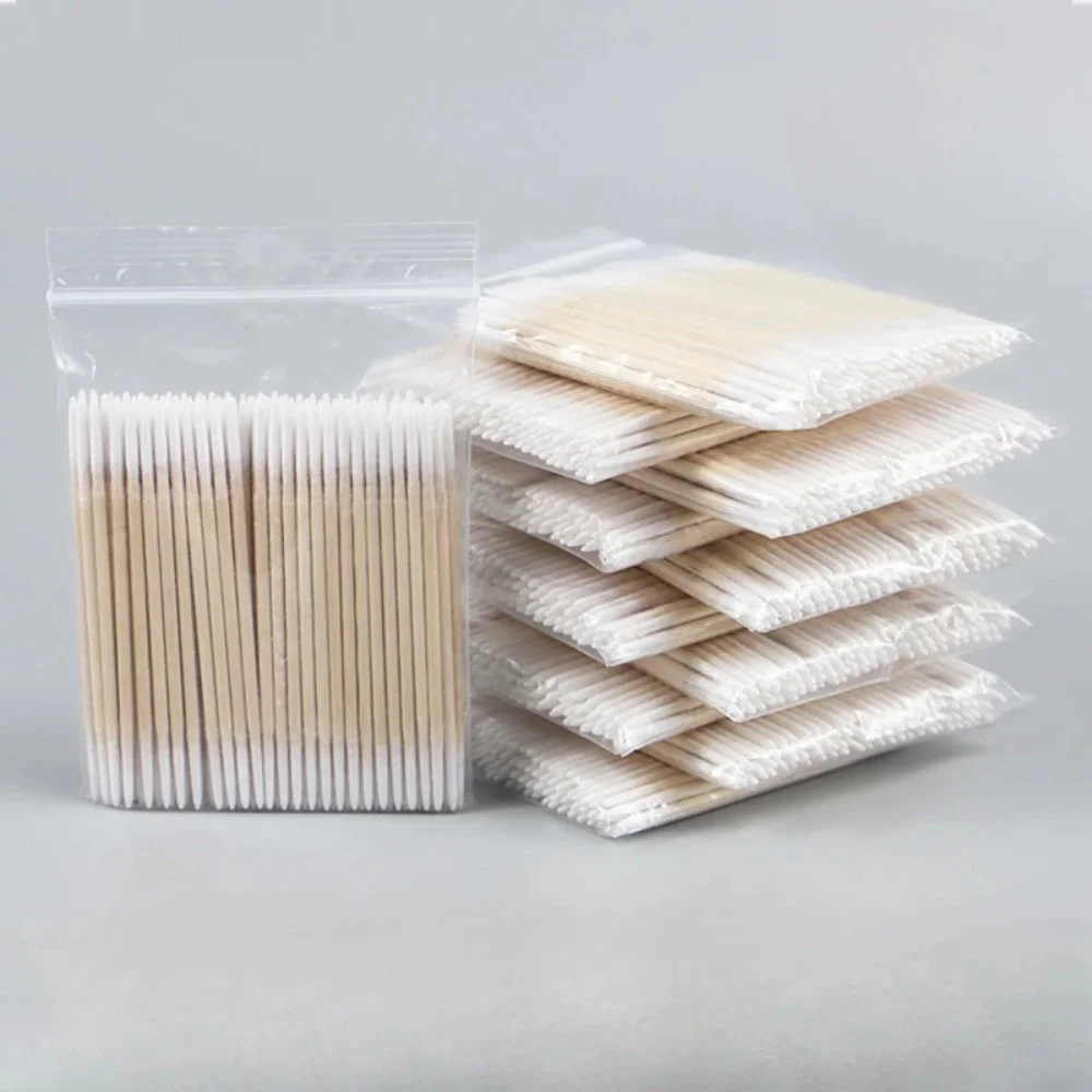 100/300/500/700/900Pcs Double Tip Headed Cotton Swabs ,For Tattooed Eyebrows Beauty Makeup Tools For Wiping, Nail Polish Wiping