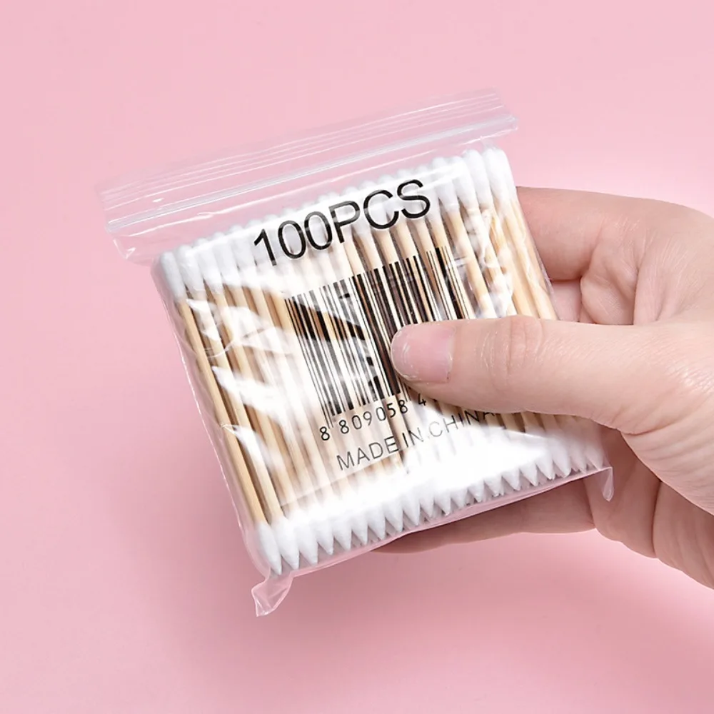 100/300/500/700/900Pcs Double Tip Headed Cotton Swabs ,For Tattooed Eyebrows Beauty Makeup Tools For Wiping, Nail Polish Wiping