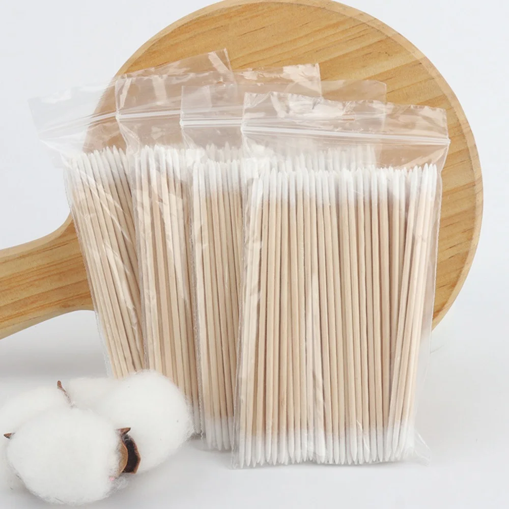 100/300/500/700/900Pcs Double Tip Headed Cotton Swabs ,For Tattooed Eyebrows Beauty Makeup Tools For Wiping, Nail Polish Wiping
