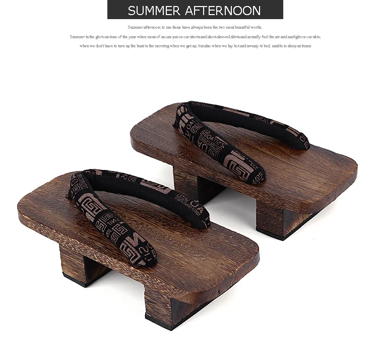 WHOHOLL Geta Two-toothed Sandals Anime Cosplay Japanese Geta Sandals Men's Clogs Flip-flops Wooden Sandals Slides Costumes Shoes