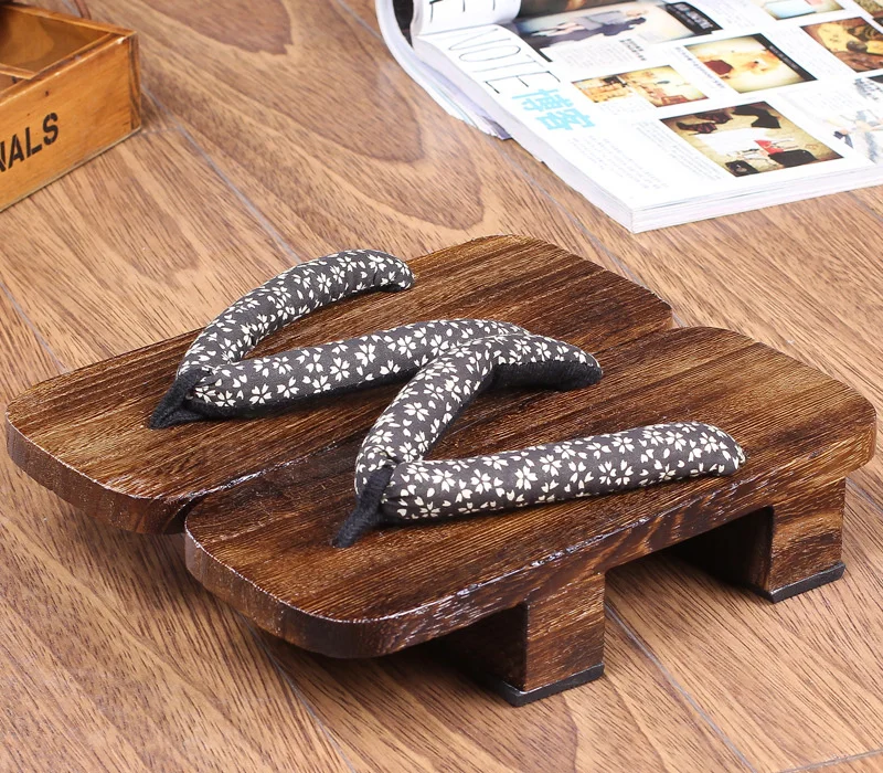 WHOHOLL Geta Two-toothed Sandals Anime Cosplay Japanese Geta Sandals Men's Clogs Flip-flops Wooden Sandals Slides Costumes Shoes