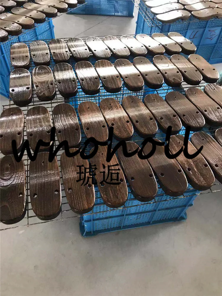 WHOHOLL Geta Two-toothed Sandals Anime Cosplay Japanese Geta Sandals Men's Clogs Flip-flops Wooden Sandals Slides Costumes Shoes