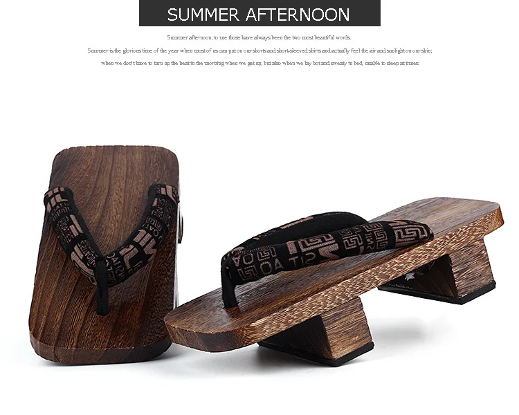 WHOHOLL Geta Two-toothed Sandals Anime Cosplay Japanese Geta Sandals Men's Clogs Flip-flops Wooden Sandals Slides Costumes Shoes