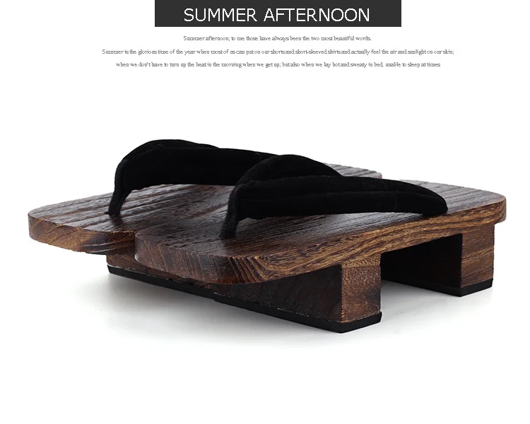 WHOHOLL Geta Two-toothed Sandals Anime Cosplay Japanese Geta Sandals Men's Clogs Flip-flops Wooden Sandals Slides Costumes Shoes