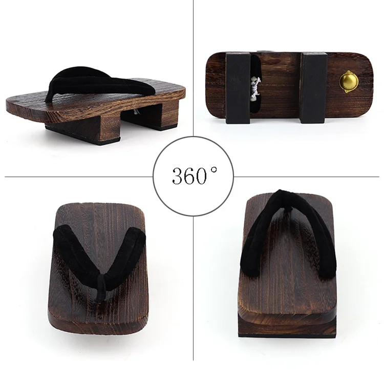 WHOHOLL Geta Two-toothed Sandals Anime Cosplay Japanese Geta Sandals Men's Clogs Flip-flops Wooden Sandals Slides Costumes Shoes
