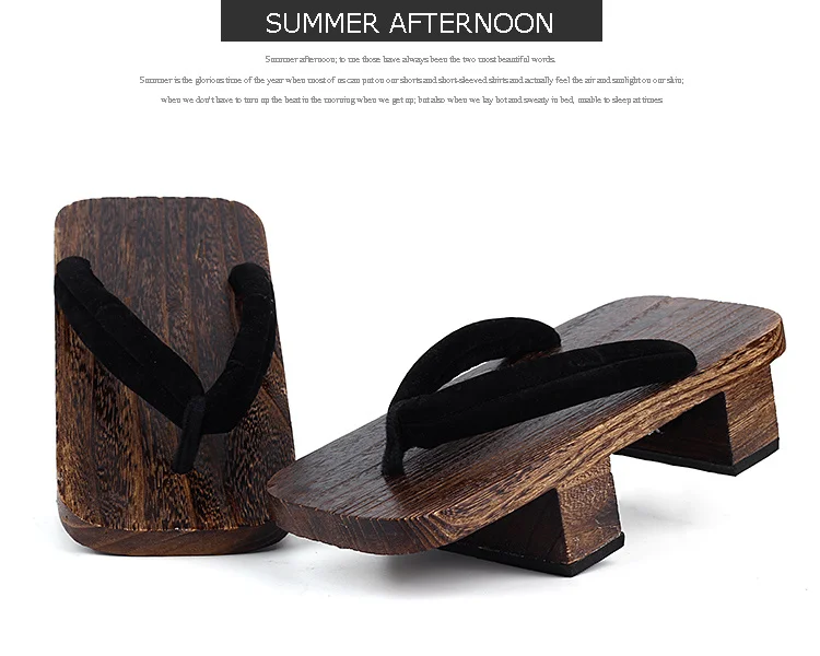 WHOHOLL Geta Two-toothed Sandals Anime Cosplay Japanese Geta Sandals Men's Clogs Flip-flops Wooden Sandals Slides Costumes Shoes