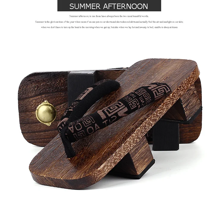WHOHOLL Geta Two-toothed Sandals Anime Cosplay Japanese Geta Sandals Men's Clogs Flip-flops Wooden Sandals Slides Costumes Shoes