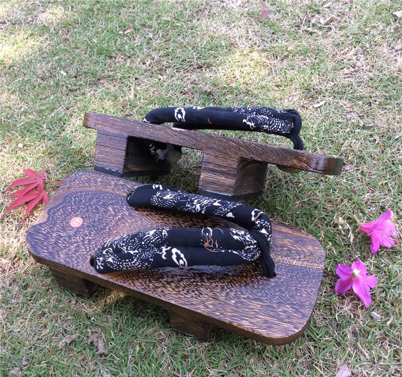 WHOHOLL Geta Two-toothed Sandals Anime Cosplay Japanese Geta Sandals Men's Clogs Flip-flops Wooden Sandals Slides Costumes Shoes