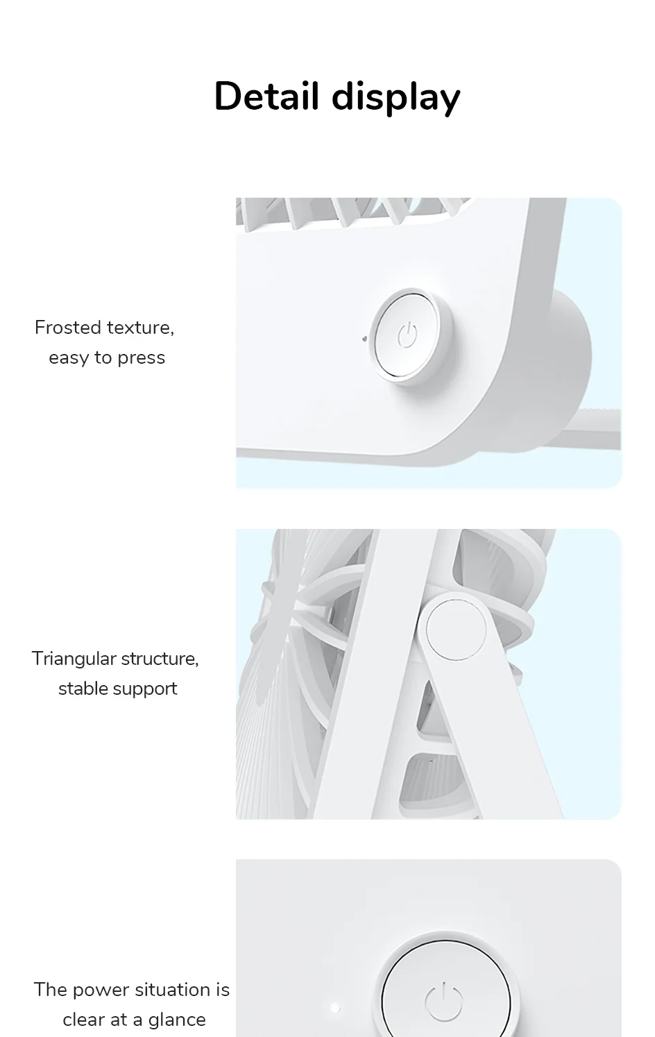 JISULIFE Portable Small Desk Fan Ultra Quiet Table Fan USB Rechargeable  Cooling Fan With 4 Speed Powerful Wind Offices Fan