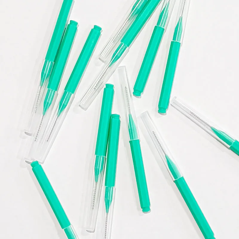 30/60Pcs 0.6-1.2mm Interdental Brushes Health Care Teeth Push-Pull Brush Removes Food Plaque Whitening Cleaner Oral Hygiene Tool