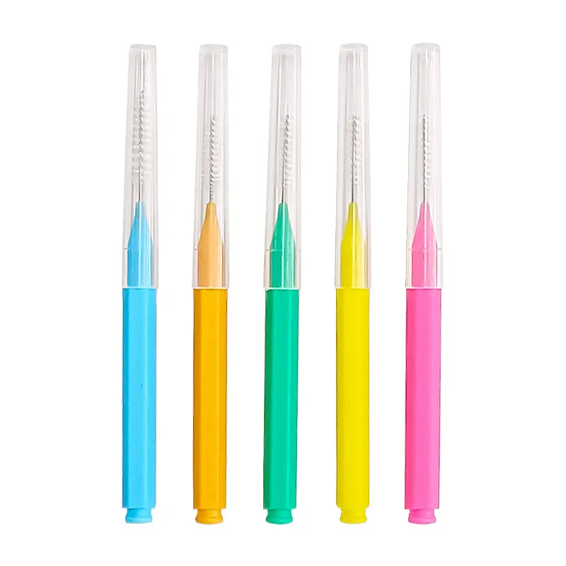 30/60Pcs 0.6-1.2mm Interdental Brushes Health Care Teeth Push-Pull Brush Removes Food Plaque Whitening Cleaner Oral Hygiene Tool