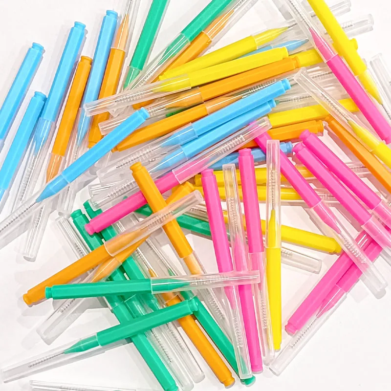 30/60Pcs 0.6-1.2mm Interdental Brushes Health Care Teeth Push-Pull Brush Removes Food Plaque Whitening Cleaner Oral Hygiene Tool
