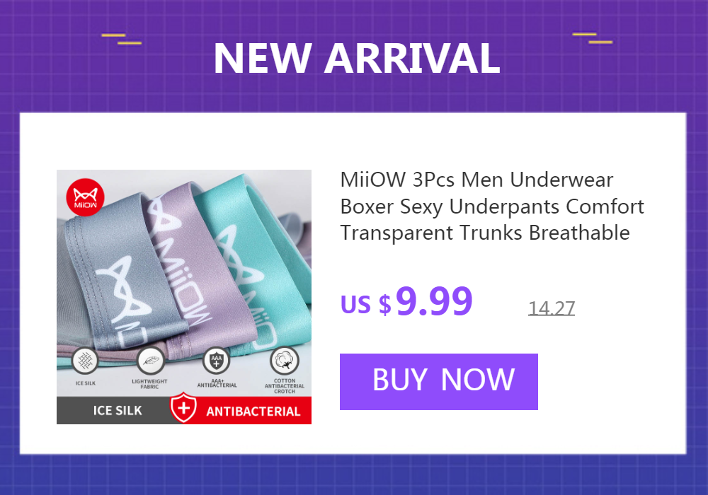 MiiOW 3Pcs Modal Man Underwear Boxer Men Hip Raise Antibacterial Cuecas Sexy Men's Panties Boxers Shorts Underpants Boxershorts
