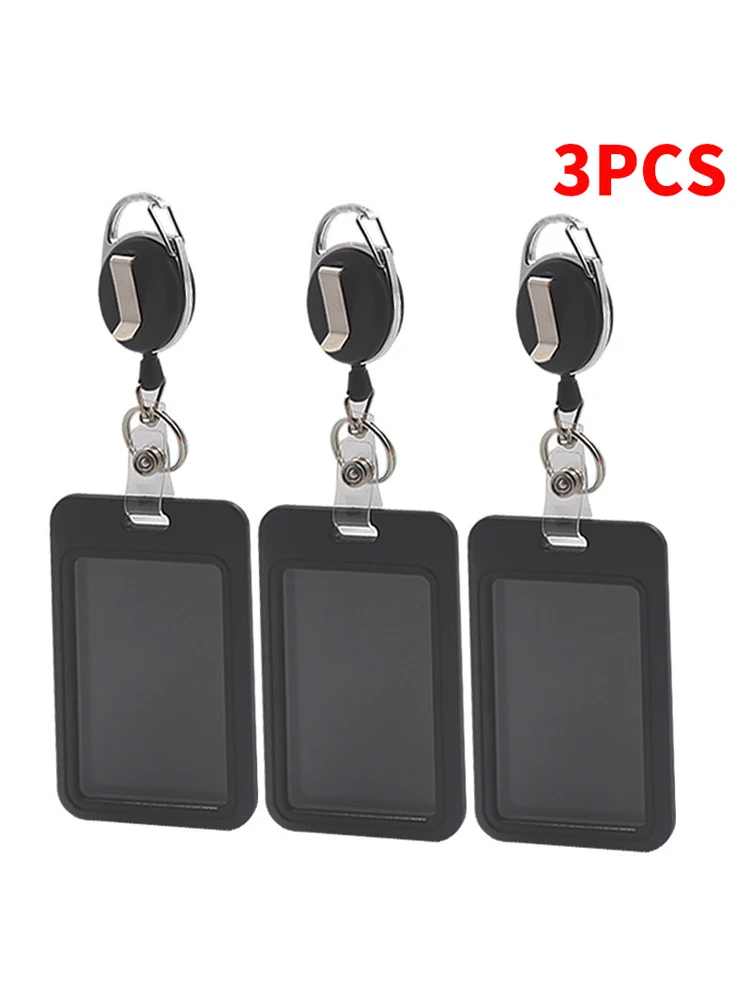 Work Permit Card Set - Rope Retractable Neck Hanging Document Card Set - Chest Tag Access Control Hard Shell Protective Set
