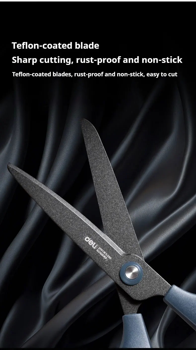 Deli Stainless Steel Tailoring Scissors, Anti-Stick, Anti-Rust, Office and Home, School Tool Supplies, 17cm