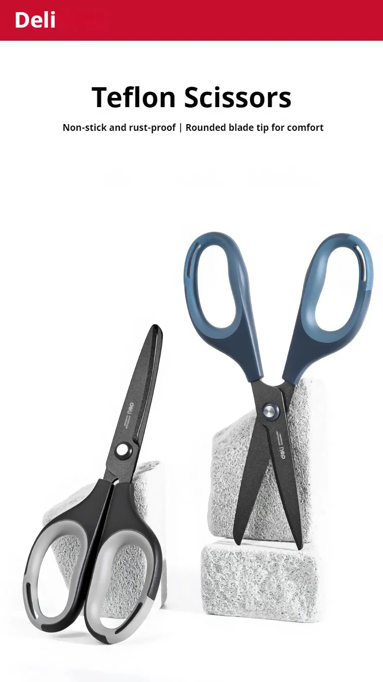 Deli Stainless Steel Tailoring Scissors, Anti-Stick, Anti-Rust, Office and Home, School Tool Supplies, 17cm