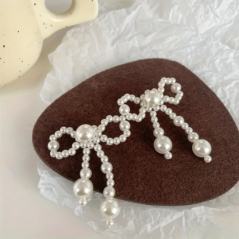 10pcs Hand Woven Pearl Bow Heart-shaped DIY Materials Decorative Accessories Clothing Accessories